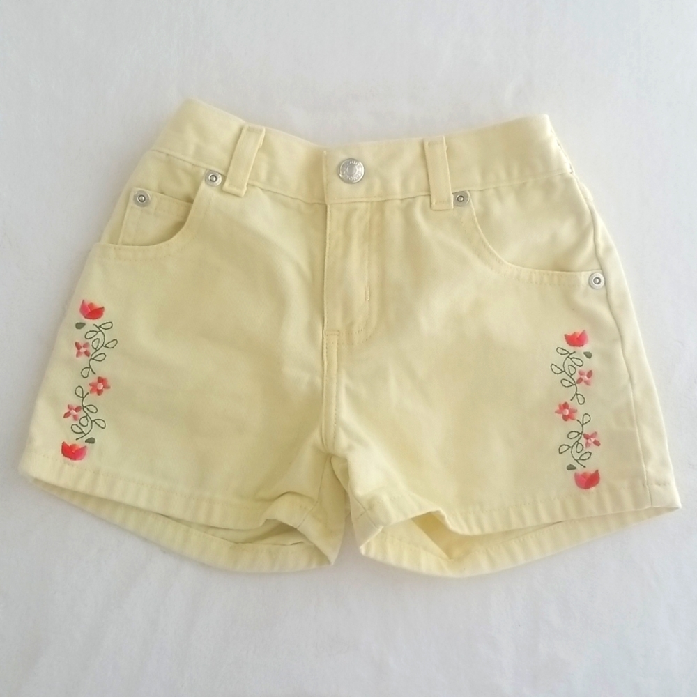 Little girl's Size 6x yellow jean shorts